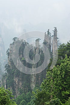 Mountain Peaks in Zhangjiajie China