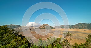 Mountain Penanjakan in Bromo Tengger Semeru National Park,East Java,Indonesia.Nature landscape background,Timelapse