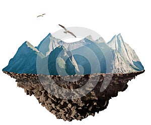 A mountain plate, geology concept 3D illustration