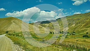 Mountain plateau, road to Kazarman, Kyrgyzstan