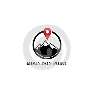 Mountain point logo vector concept, icon, element, and template for company