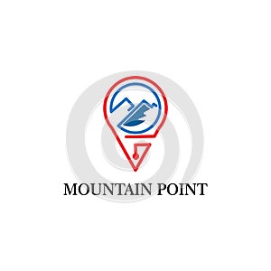 Mountain point logo vector illustration concept, icon, element, and template for company