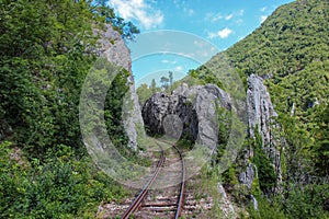 Mountain railway in Romania photo