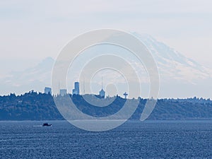 Mountain Rainier and Horizon: Close-up of Nature\'s Scenic Exterior in the Pacific Northwest