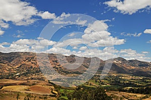 Mountain range in the andes of peru