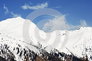 Mountain Range Covered In Snow