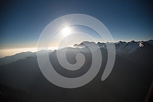 Mountain range at dawn