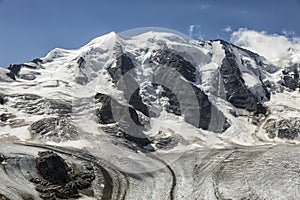 Mountain Range Diavolezza in the Swiss alps, Engadin, Graubunden, Switzerland