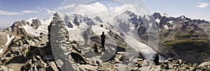 Mountain Range `Diavolezza` in the Swiss alps, Engadin, Graubunden, Switzerland