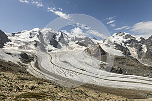 Mountain Range Diavolezza in the Swiss alps, Engadin, Graubunden, Switzerland