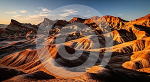 Mountain Range Emerging from Desert Landscape