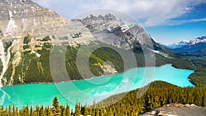 Canada, Banff National Park, Peyto Lake Mountains Panorama