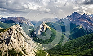 Mountain range landscape view in Jasper NP, Canada