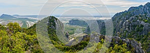 Mountain range landscape view of Khao Dang Viewpoint, Sam Roi Yo