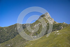 Mountain range landscape view of the Outeniqua Mountains