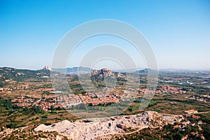 Mountain range landscape view in Qingdao China