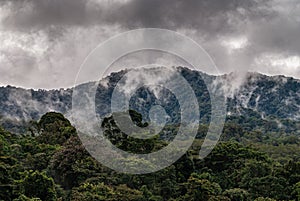 Mountain range in National Park of Poas volcano. Alajuela Province, Costa Rica