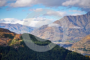 Mountain range at Queenstown, New Zealand