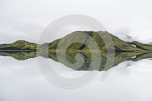 Mountain range reflecting in a lake