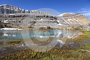 Mountain Range Reflection Calm Emerald Green Alberta Lake Water Natural Parkland Landscape Jasper National Park Alberta Canada