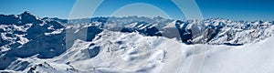 Mountain range in ski resort Trois Vallees, France
