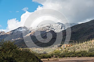 Mountain range with snow caps