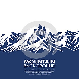 Mountain range on white background