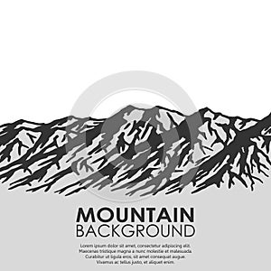 Mountain range on white background