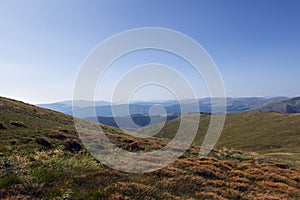 Mountain ranges of Carpathian mountains divided by longitudinal depressions