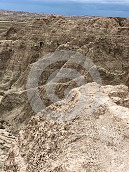 Multi-colored and layered mountains of Badlands