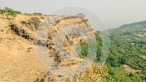 Mountain Ranges of Lohagad Fort in Western Sahyadri Ghats of Maharashtra, India