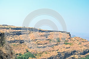 Mountain Ranges of Lohagad Fort in Western Sahyadri Ghats of Maharashtra, India