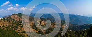 Mountain ranges Panoramic view on a sunny day at Kumaon Uttarakhand India