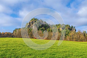 Mountain Rauenstein in Elbe Sandstone Mountains, Germany