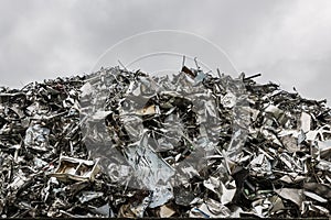 Mountain of recycling steel photo