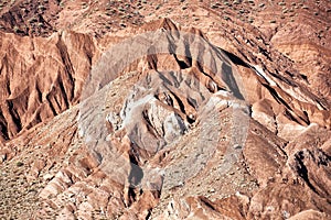 Mountain with red rocks in the Ounila Valley.