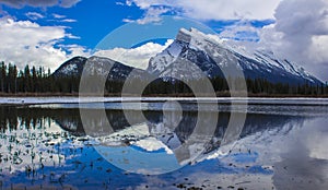 Mountain Reflection in Banff, Alberta, Canada