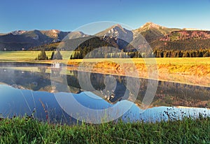 Mountain reflection in water - Belianske Tatry, Slovakia