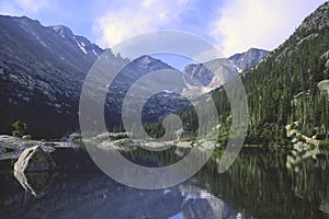 Mountain reflections in a lake