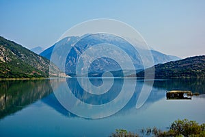 Mountain Reflections in Lake, Greece