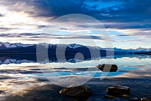 Mountain Reflections On Lake Pukaki