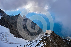 Mountain refuge in the Italian alps