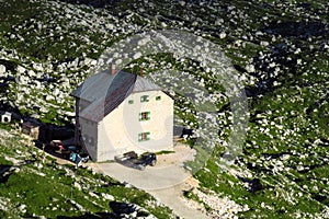 Mountain refugio in the Alps