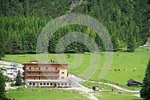 Mountain refugio in the Alps