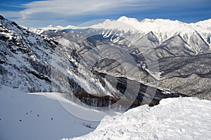 Mountain resort ski slope