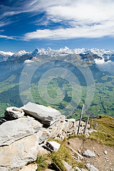 Mountain ridge Eiger, Moench and Jungfrau
