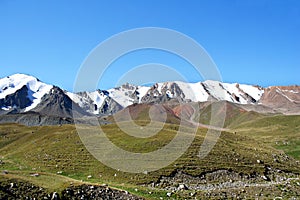 Mountain ridge with snow, North Tien-Shan