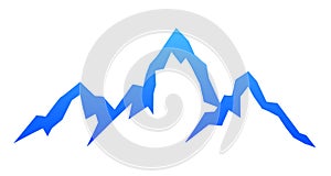 Mountain ridge with three peaks - vector