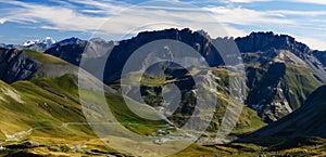 Mountain ridge view from Col du Galibier