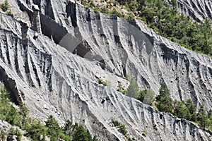 Mountain ridges and the origine of earth pyramids, french Hautes-Alpes photo
